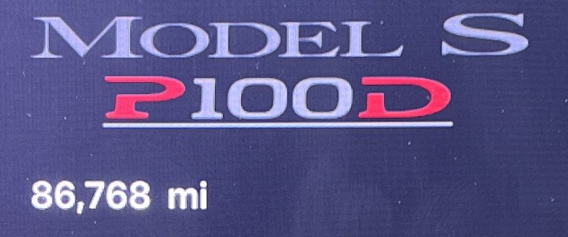 Tesla screen: Model S P100D, 86,768 mi